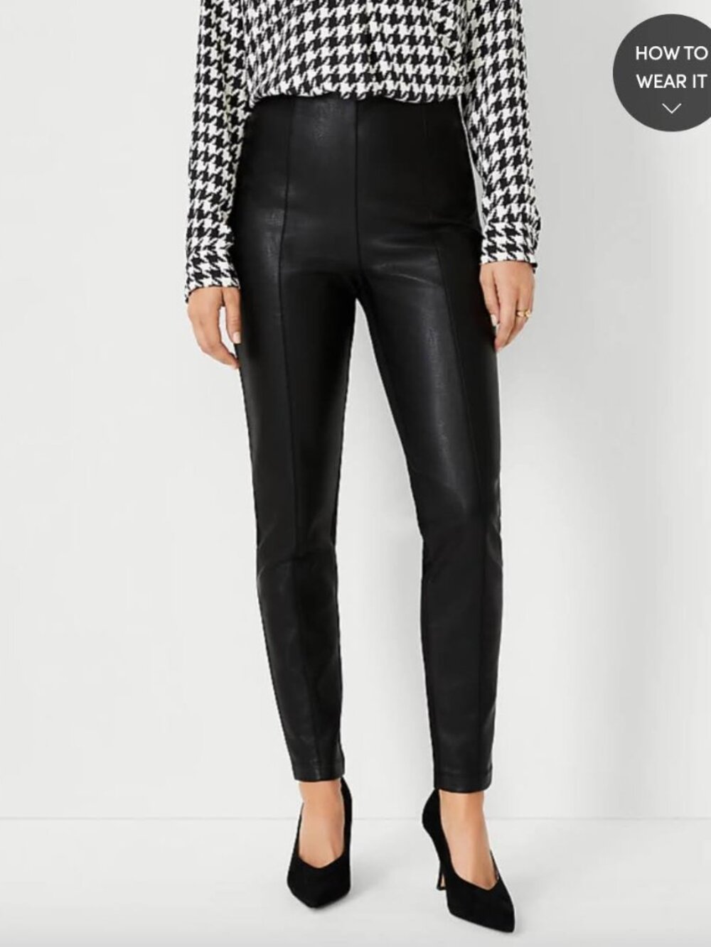 Ann Taylor Petite Faux Leather High Waist Side Zip Legging - NEW